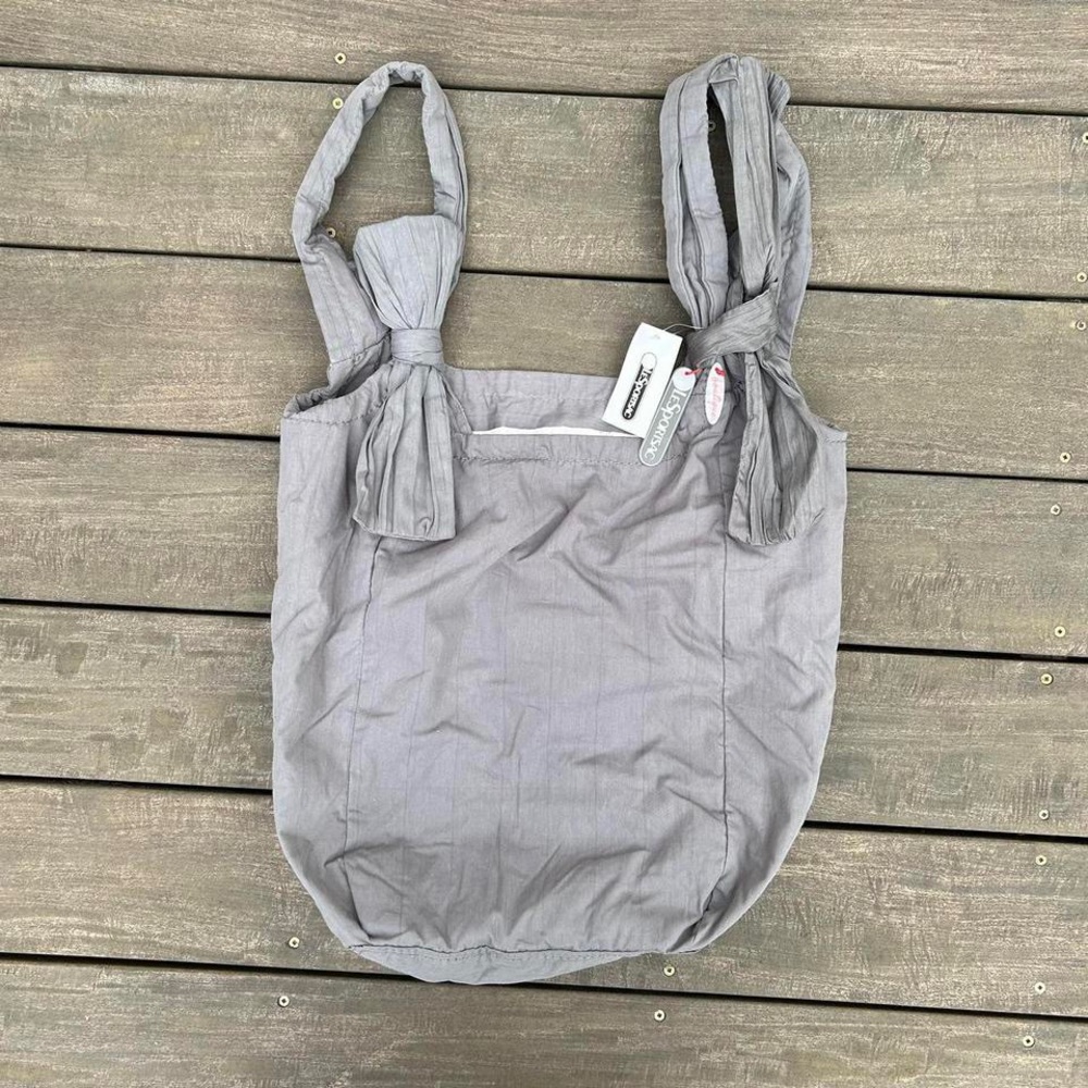 NWT Y2K New LeSportSac Boutique Camille Pewter Grey Tote Bag Purse w Bow Handles